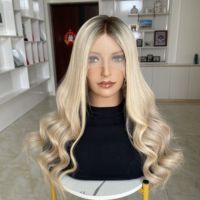 Pelucas de Cabello Humano de Lujo Listas para Enviar, Pelucas de Cabello Virgen con Encaje, Pelucas de Cabello Humano sin Pegamento, Pelucas de Encaje Completo Rubias