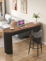 Table de bar murale moderne en bois massif avec chaises, idéale pour les commerces, la maison, les salons de thé, les balcons étroits et rectangulaires