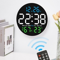 Horloge murale LED personnalisable pour bureau Nouvelle lumière d'ambiance couleur numérique électrique Luminosité réglable Compteur à distance Cadeau