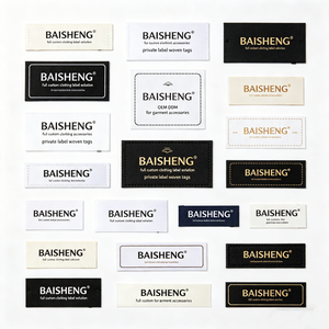 Private Label OEM ODM Klassische neutrale Farbtöne, individuell bedruckte gewebte Halsetiketten für Markenkleidung und Bekleidungsproduktion - Product Image 2