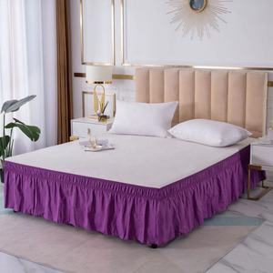 Easy Care Box Pleated Base <strong>Valance</strong> <strong>Sheets</strong> Plain Dyed Poly Home Use <strong>King</strong> <strong>Size</strong> Baby Pink - Product Image 2