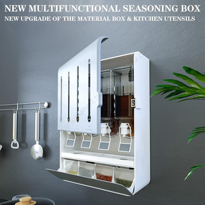 Étagère murale multifonctionnelle en plastique ABS écologique pour accessoires de cuisine, support à épices, boîte de rangement pour condiments (vente en gros) - Product Image 3