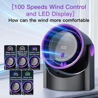 Ventilateur de circulation d'air portable intelligent à affichage numérique LED, 100 niveaux, rechargeable sans fil, pour bureau, maison, voyage, camping
