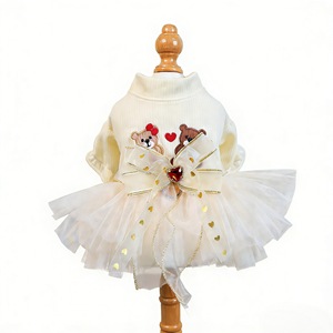 Pet Wedding <b>Bear</b> Dress Tulle Skirt <b>Cute</b> Animal Pattern For Dog Cat Puppy Four Seasons Polyester Dress - Product Image 5