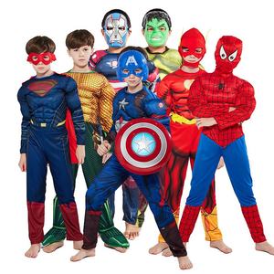 Costumes d'Halloween XJ pour garçons, costumes de super-héros en coton pour enfants, Iron Man, Spider-Man, Optimus Prime, costumes musclés - Product Image 1
