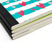 Cuaderno Escolar Personalizado de Tapa Blanda 210x155mm, 80 Hojas, Papel Rayado, Encuadernación Cosida, Lomo Negro, Impresión OEM