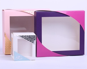 Custom Paper Box Creative Design Folding Box With Clear Window Gift Packaging Box For Cosmetics Crafts