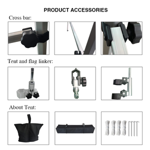 Lều hội chợ khung nhôm cao cấp 3x3m, chất liệu Oxford bền chắc, di động và có thể gấp gọn, dạng lục giác, dùng cho các sự kiện ngoài trời - Product Image 3