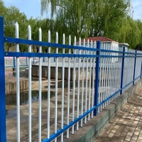 Clôture de sécurité en acier anti-escalade de haute qualité avec revêtement en poudre écologique pour la protection des jardins, des cours et des parcs (modélisation 3D)