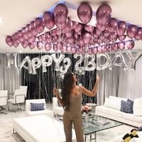 Ballons en latex épais de 12 pouces, 2,8 g, rouge chrome métallisé, très demandés, pour décorations de fêtes d'anniversaire et de mariage