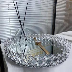 Bandeja de cristal dorada para espejo, bandeja de Metal para decoración del hogar, plato de fruta, exhibición de Joyas, bandeja de espejo decorativo, mesa de almacenamiento - Product Image 4