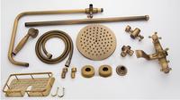 Ensemble de robinets mitigeurs de douche et salle de bains, en laiton Antique, avec double poignée avec étagère de douche à main, en laiton, pour douche SF0263