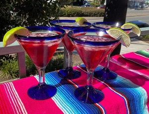 メキシコの手吹きコバルトブルーリムストロングモダンジャイアントマルガリータマティーニカクテルグラス、バー、レストラン用 - Product Image 5