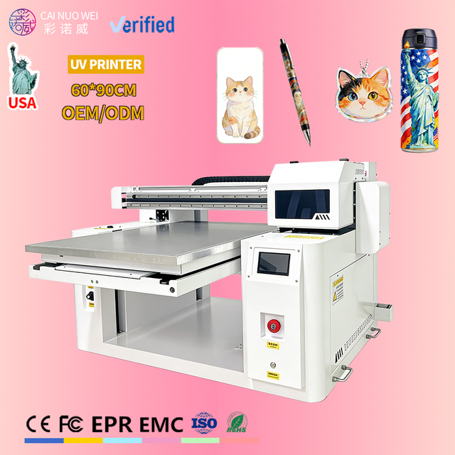 6090 Inkjet UV Flatbed Printer with Vision Positioning Suitable for Batch Production Acrylic Phone case Glass Bottle Metal/logo