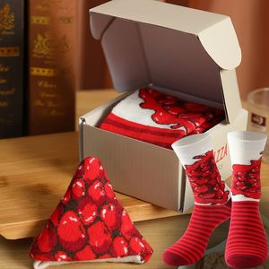 بيتزا مريحة جيدة التهوية جديدة غريبة هدية زوج الجوارب لعيد الحب عيد الهالوين طول الطاقم مع شعار على الكفة - Product Image 1