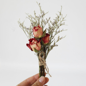 Mini Ramo de Rosas y Gypsophila, Flores Secas Naturales Hechas a Mano, Ramo de Flores Secas Preservadas para Decoración de Bodas y Hogar - Product Image 6