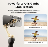 DDJI Marque Originale OSMO Mobile 7 Pro Stabilisateur de Cardan à Main 3 Axes OM 7P avec Rallonge Intégrée pour Téléphone Vlog