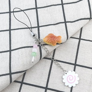 Porte-clés et breloques mignonnes pour téléphone et sac, thème cuisine de rue japonaise (gâteau de poisson), accessoires, cadeau pour amis - Product Image 4