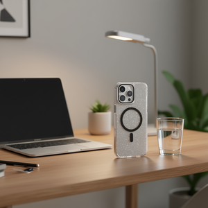 Étui magnétique transparent avec paillettes, béquille et protection d'appareil photo pour iPhone 16 Pro Max - Product Image 2