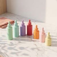 Flacon compte-gouttes en verre rechargeable 20ml 30ml 40ml 50ml 60ml avec pipette à bulbe en caoutchouc couleur pastel pour cosmétiques, salon et teintures – Vente en gros
