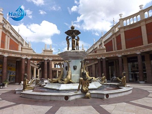 Fontana a Cascata con Statua in Bronzo di Donna che Regge un Vaso di Terracotta, Design per Piscina da Giardino - Product Image 3