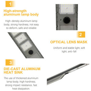 Lampada Solare da Strada <span class=keywords><strong>LED</strong></span> 100W con Sensore e Telecomando, Impermeabile <span class=keywords><strong>per</strong></span> Esterni, Giardino e Strade - Product Image 4
