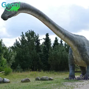 Gecai Amusement Park High Quality Life Size Animatronic Long Neck Dinosaur Model For Sale