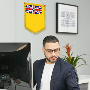 Mini 20x30cm Pennant Car Flags Niue Wall Decor Display Accessories <b>Small</b> Ornaments for Hanging - Product Image 1