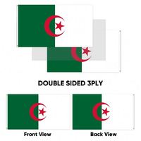 Drapeau de l'Algérie 3x5 pieds, double face, 3 plis, polyester robuste, bannière nationale algérienne pour extérieur, couleurs vives, œillets en laiton