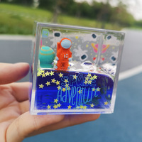 Décoration de bureau, ornement aquatique, poids-papier mystérieux pour bureau, astronaute liquide, poids-papier