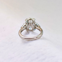Bague en diamant de laboratoire 3 pierres pour femmes, mariage, fiançailles, certifiée IGI, diamant de laboratoire ovale 5 carats, bague en platine