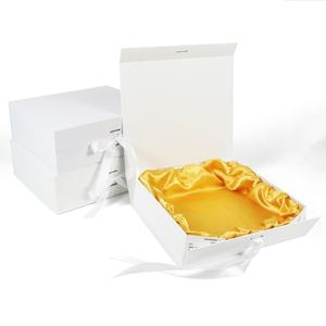 Crown Win Simple Style Magnetic Foldable <b>Boxes</b> Packaging with Ribbons <b>Removable</b> Colorful Satin Tear Tapes Custom Logo Supported - Product Image 1