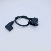 Câble d'alimentation noir 0,3 m, angle gauche C13 vers angle droit C14, profil bas pour boîtier d'ordinateur, 18AWG