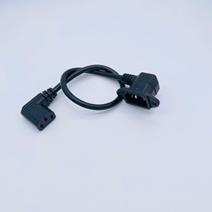 0.3m Black Left Angle C13 to Right Angle C14 Power Cord Low Profile for <strong>Computer</strong> case 18AWG - Product Image 4