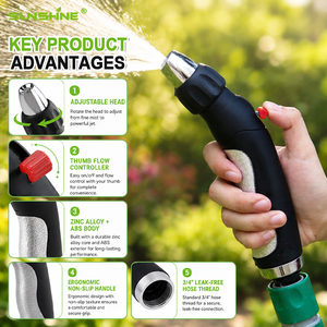 SUNSHINE En gros Buse de pulvérisation compacte réglable par torsion à commande au pouce pour lavage de voitures et <span class=keywords><strong>arrosage</strong></span> de jardins OEM - Product Image 2