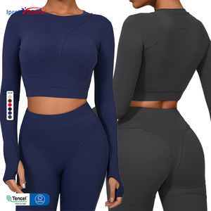 <span class=keywords><strong>Ipretty</strong></span> Sports Gym Workout Fitness Tops de manga larga Transpirable y ligero Yoga Pilates Running Sports Outfit - Product Image 1