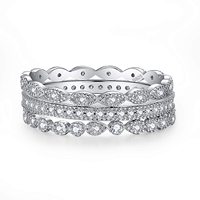 Magnifique Plata 925 Standard bague en argent multicouche empilable femmes bague Zircon pierres précieuses décoration femmes accessoire de mode