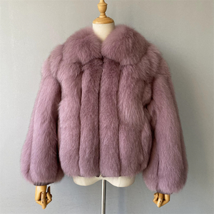 Giacca in Vera Pelliccia Spessa, Calda e Morbida, Lussuosa, con Collo Svolgibile, Logo Personalizzato, Invernale, da Donna, in Vera Pelliccia di Volpe, Casual, Streetwear, <span class=keywords><strong>Tutto</strong></span> in Pelliccia - Product Image 5