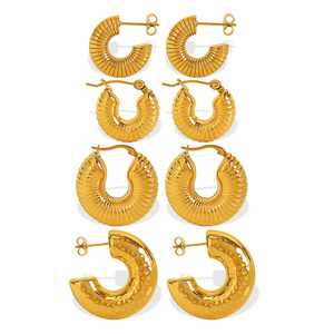 Geometric <b>Huggie</b> Earrings Zinc Alloy Gold <b>Silver</b> Plated Party Fashion Unisex Jewelry - Product Image 5