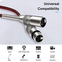 Câble audio XLR professionnel de haute qualité, 3 broches, gaine en nylon tressé, mâle-femelle, pour microphone et haut-parleur, pour amplificateur et mixeur