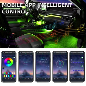 Juego Completo de Decoración Interior, Iluminación Ambiental Dinámica LED Acrílica Multicolor Oculta con Música para Automóvil - Product Image 4