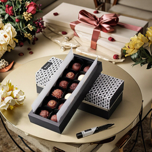 Bán Buôn Sang Trọng Tùy Chỉnh Sô Cô La & Bánh Bao Bì Hình Chữ Nhật Hình Dạng Ngăn Kéo Cứng Nhắc Từ Hộp Quà Tặng 2Mm Trắng Đỏ Hồng - Product Image 3