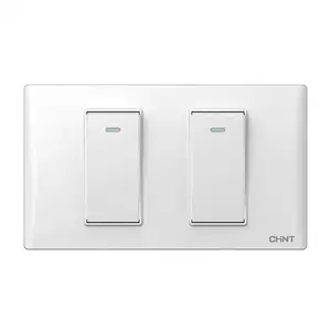 CHINT, venta al por mayor, electrodomésticos blancos ocultos, interruptor de alimentación, interruptor de pared de Control Dual de 2 vías