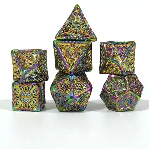 Distribuidores por atacado Tabletop Role Playing Games Metal Colorido Dice Set