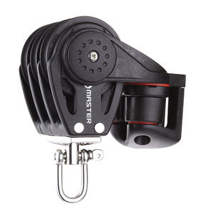 Poulie à billes en acier BB-0412FE, diamètre de roue 40 mm, diamètre de câble 6 mm, trois roues/ Pivotante/ Attache/ Clip, corde, voilier, courroie plate, OEM - Product Image 1