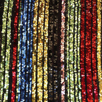 Tissu en maille 100 % polyester personnalisé avec broderie et sequins pour robe de mariée, robe de soirée, jupe longue