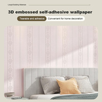 Papier peint 3D auto-adhésif en PVC, imperméable, anti-moisissure, facile à nettoyer, gaufré, découpable, pour chambre et mur TV - Vente en gros