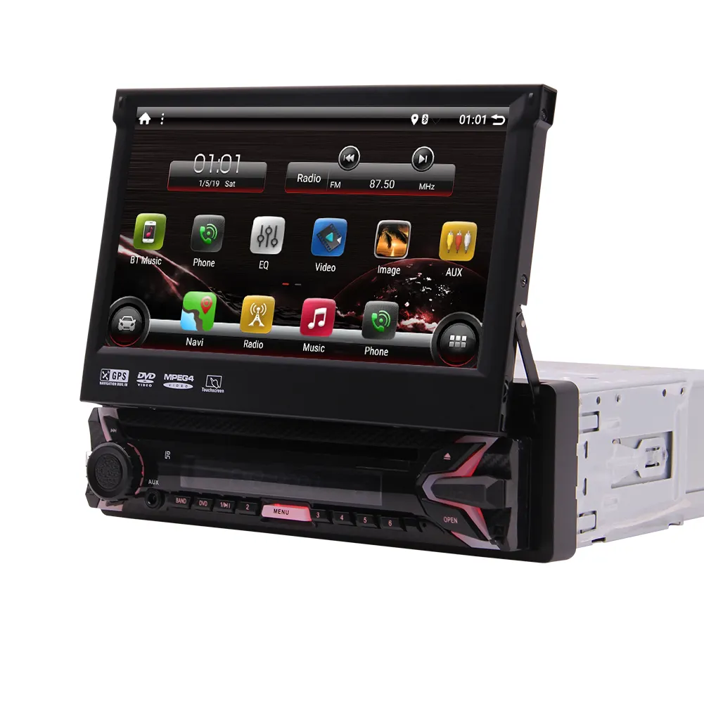 วิทยุรถยนต์ขนาด1 Din ระบบสัมผัส,วิทยุรถยนต์แอนดรอยด์สเตอริโอ GPS DVD วิทยุอัตโนมัติ7นิ้วแอนดรอยด์ใช้ได้กับรถยนต์ทุกรุ่น