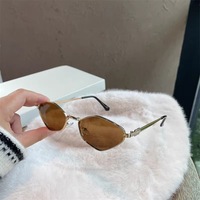 FF5761 Lunettes de soleil vintage en métal pour hommes et femmes, protection UV, lunettes de soleil Y2K, lunettes tendance rétro, lunettes de soleil diamantées