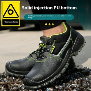 YIZHONCO <span class=keywords><strong>Base</strong></span> <span class=keywords><strong>scarpe</strong></span> di sicurezza ampia punta in acciaio suola superiore in PU antiscivolo resistente all'abrasione confortevole - Product Image 4